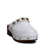 Italian Women White Leather Wedges #0699