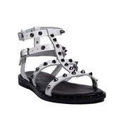Italian Women White Leather Sandal #0703