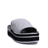 Italian Women White Leather Wedges #0708