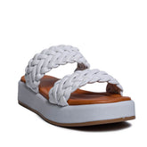 Italian Women White Leather Slipper #0732