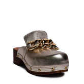 Italian Women Gold Leather Wedges #0739