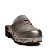 Italian Women Gold Leather Wedges #0756