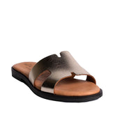 Italian Women Gold Leather Slipper #0763