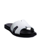 Italian Women White Leather Slipper #0767