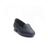 Women Dark Blue Leather Shoes #1005