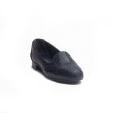 Women Dark Blue Leather Shoes #1010