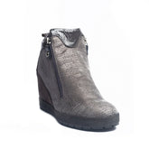 Italian Women Grey Leather Half Boot #1018