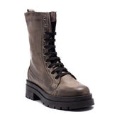Italian Women Grey Leather Half Boot #0107