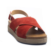 Italian Women Maroon Chamois Sandal #1085