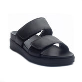 Italian Women Black Leather Slipper #1101