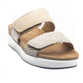 Italian Women Beige Leather Slipper #1103