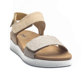 Italian Women Beige Leather Sandal #1107