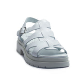 Italian Women White Leather Sandal #1127