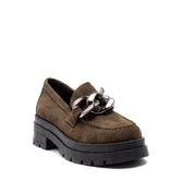 Italian Women Kaki Chamois Shoes #0112