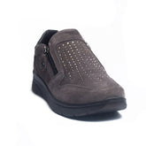 Italian Women Grey Chamois Shoes #1133
