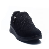 Italian Women Black Chamois Shoes #1142