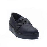 Italian Women Black Leather Shoes #1167