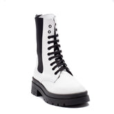Italian Women White Leather Half Boot #0116