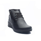 Italian Women Black Leather Half Boot #1171
