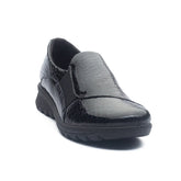 Italian Women Black Vernis Leather Shoes #1174