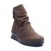 Italian Women Brown Leather Half Boot #1175