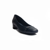 Women Dark Blue Leather Shoes #1206
