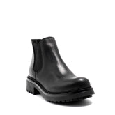 Italian Women Black Leather Half Boot #0120