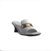 Italian Women White Leather Heels #1260