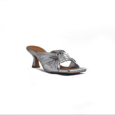 Italian Women Silver Leather Heels #1273