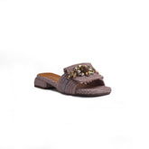 Italian Women Purple Leather Slipper #1290