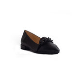 Italian Women Black Leather Shoes #1298
