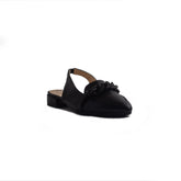 Italian Women Black Leather Mules #1306