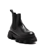 Italian Women Black Leather Half Boot #0133