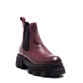 Italian Women Maroon Leather Half Boot #0135