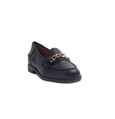 Spanish Women Dark Blue Leather Shoes #1366