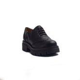Spanish Women Black Leather Shoes #1389