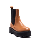 Italian Women Brown Leather Half Boot #0140
