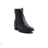 Spanish Women Black Leather Half Boot #1433