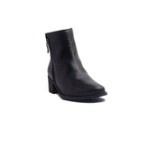 Spanish Women Black Leather Half Boot #1439