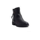 Spanish Women Black Leather Half Boot #1445