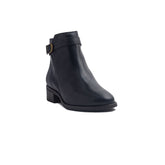 Spanish Women Dark Blue Leather Half Boot #1446