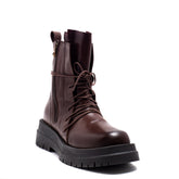 Italian Women Brown Leather Half Boot #0144