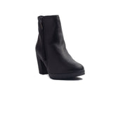 Spanish Women Black Leather Half Boot #1455