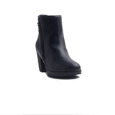 Spanish Women Black Leather Half Boot #1458