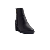 Spanish Women Black Leather Half Boot #1460