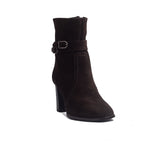 Spanish Women Brown Chamois Half Boot #1461