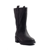 Spanish Women Black Leather Half Boot #1481