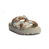 Spanish Women white Leather Wedges #1502