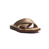 Spanish Women Gold Leather Slipper #1514