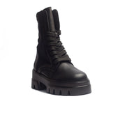 Spanish Women Black Leather Half Boot #1525